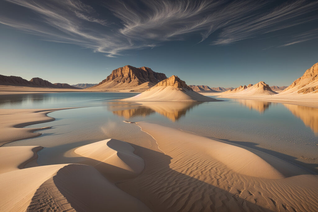Sand dunes in a lake Sand dunes in a lake