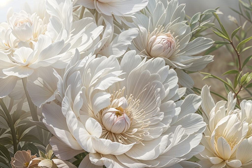 Group of white flowers Group of white flowers