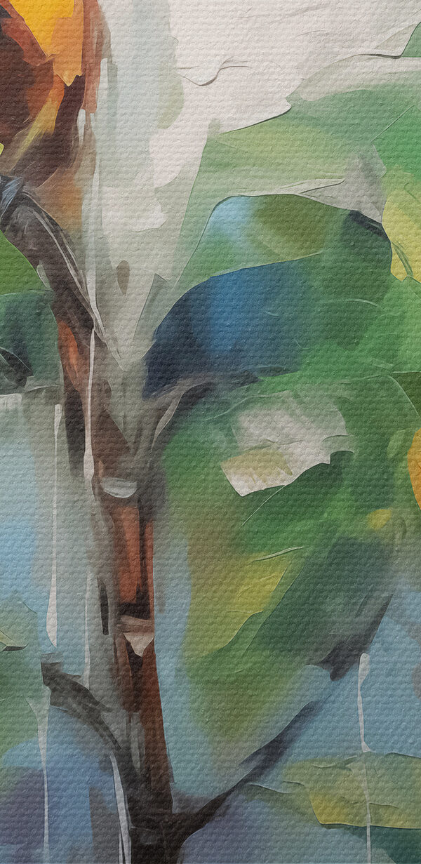 Painting of a bird on a branch Painting of a bird on a branch