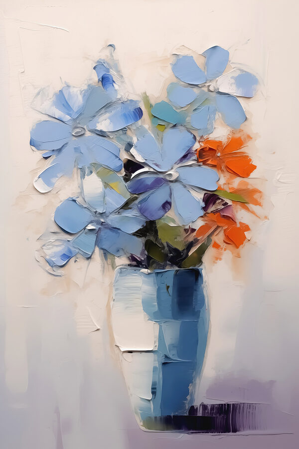 Painting of flowers in a vase
