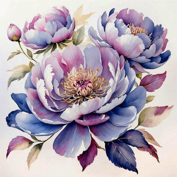 Painting of flowers on a white background