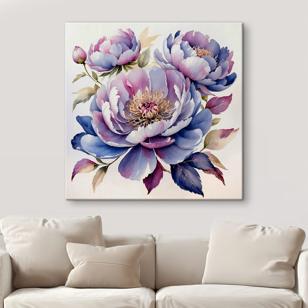 Painting of flowers on a white background