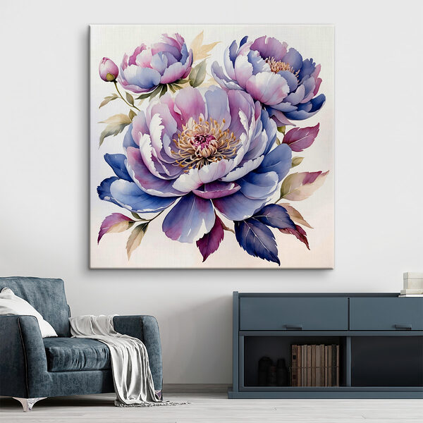 Painting of flowers on a white background