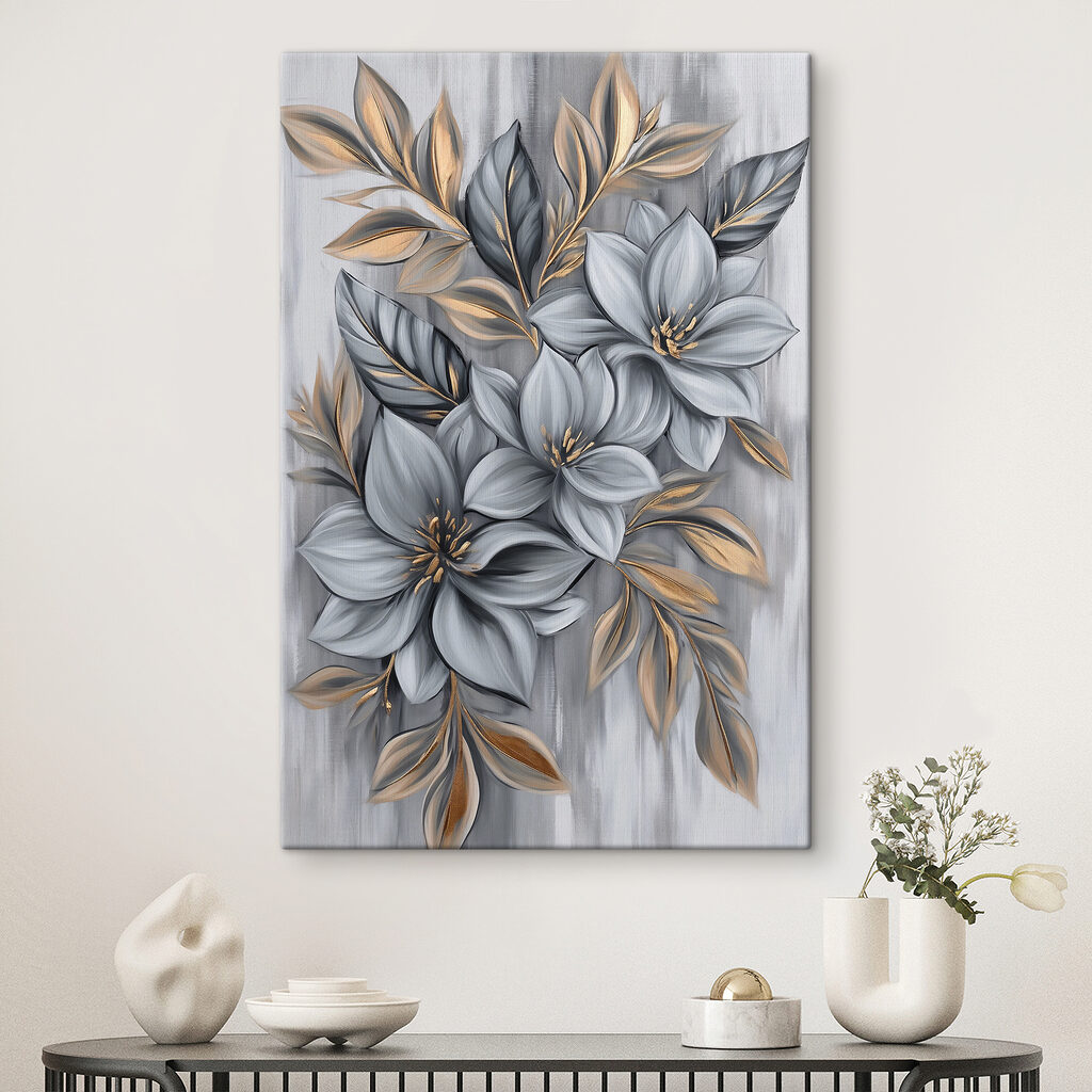 Painting of flowers and leaves