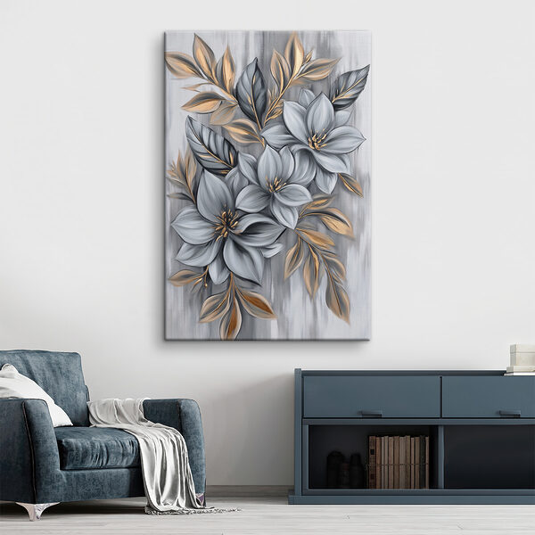 Painting of flowers and leaves