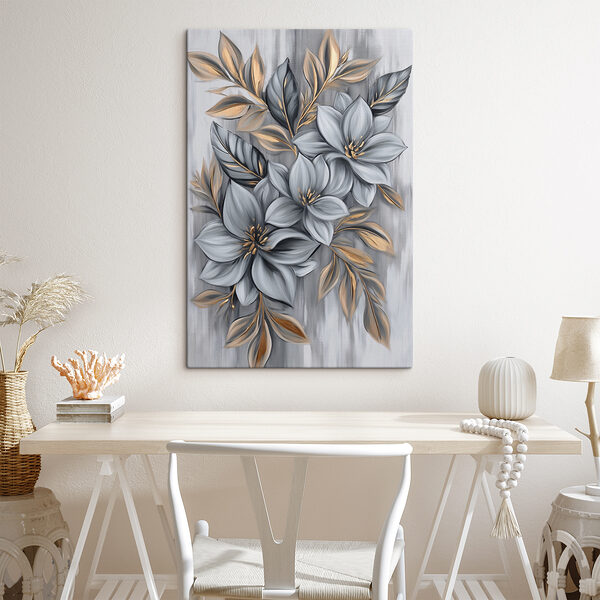 Painting of flowers and leaves