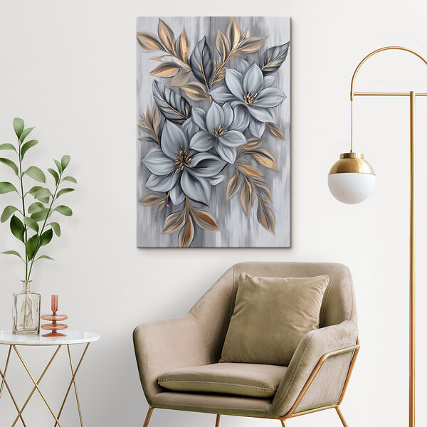 Painting of flowers and leaves