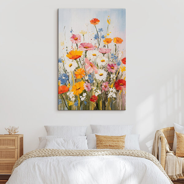 Pintura de flores en una pared Cuadros Pintura de flores en una pared