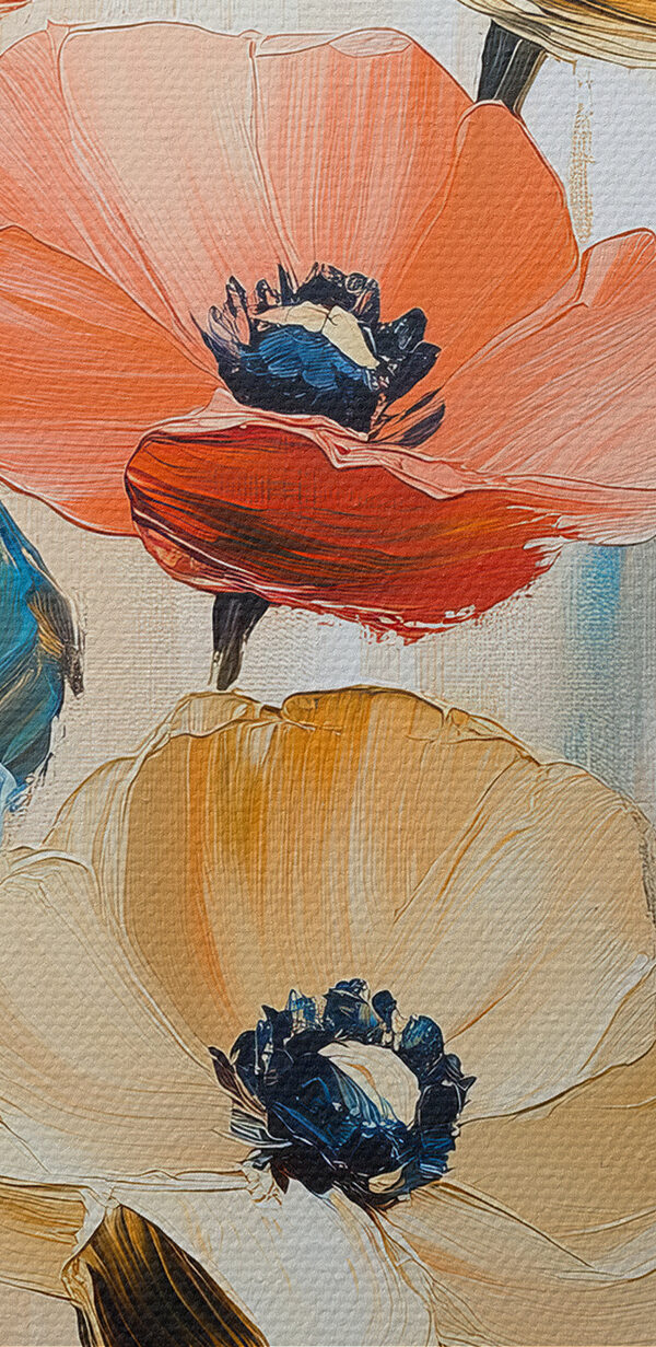 Painting of flowers on a canvas
