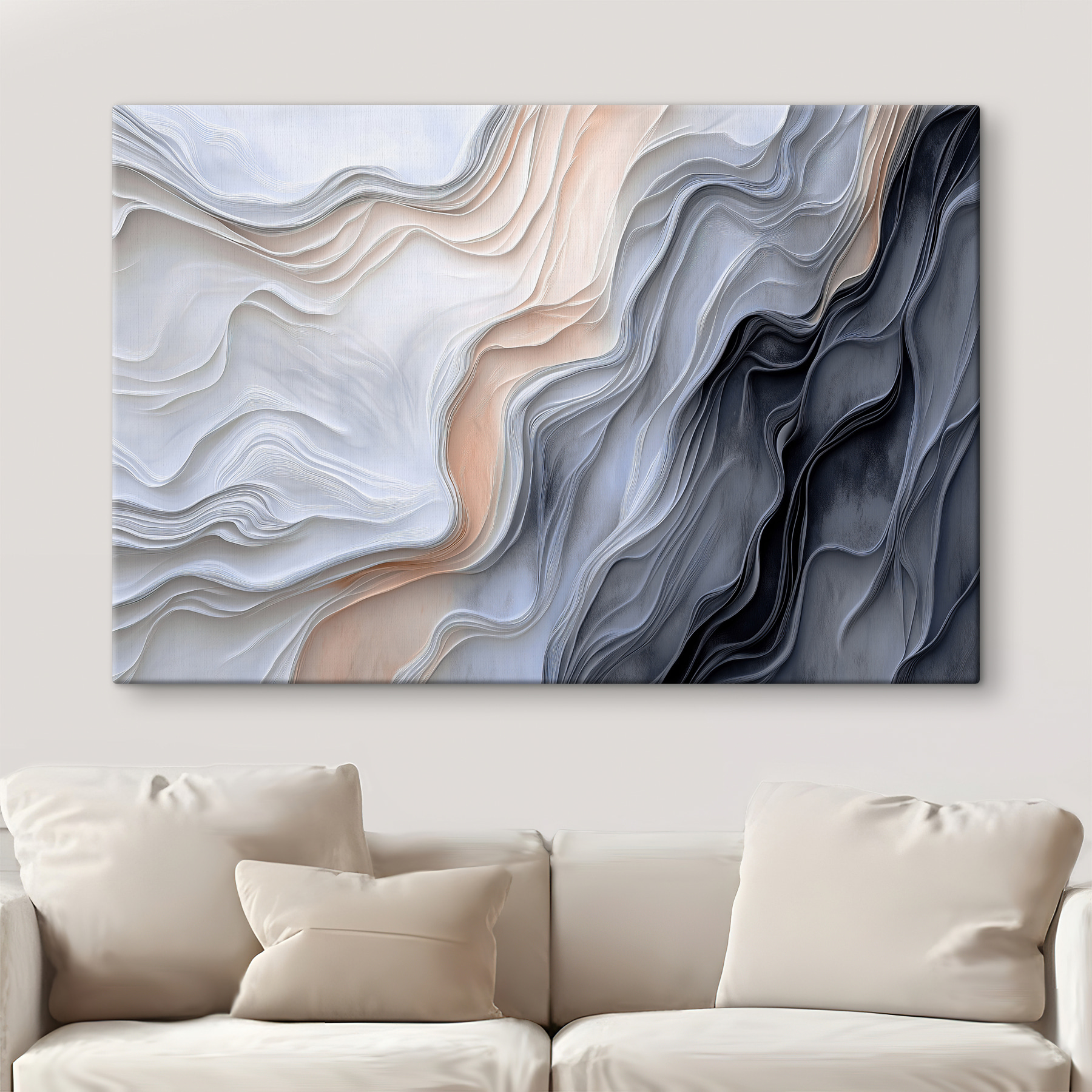 White and grey wavy lines White and grey wavy lines