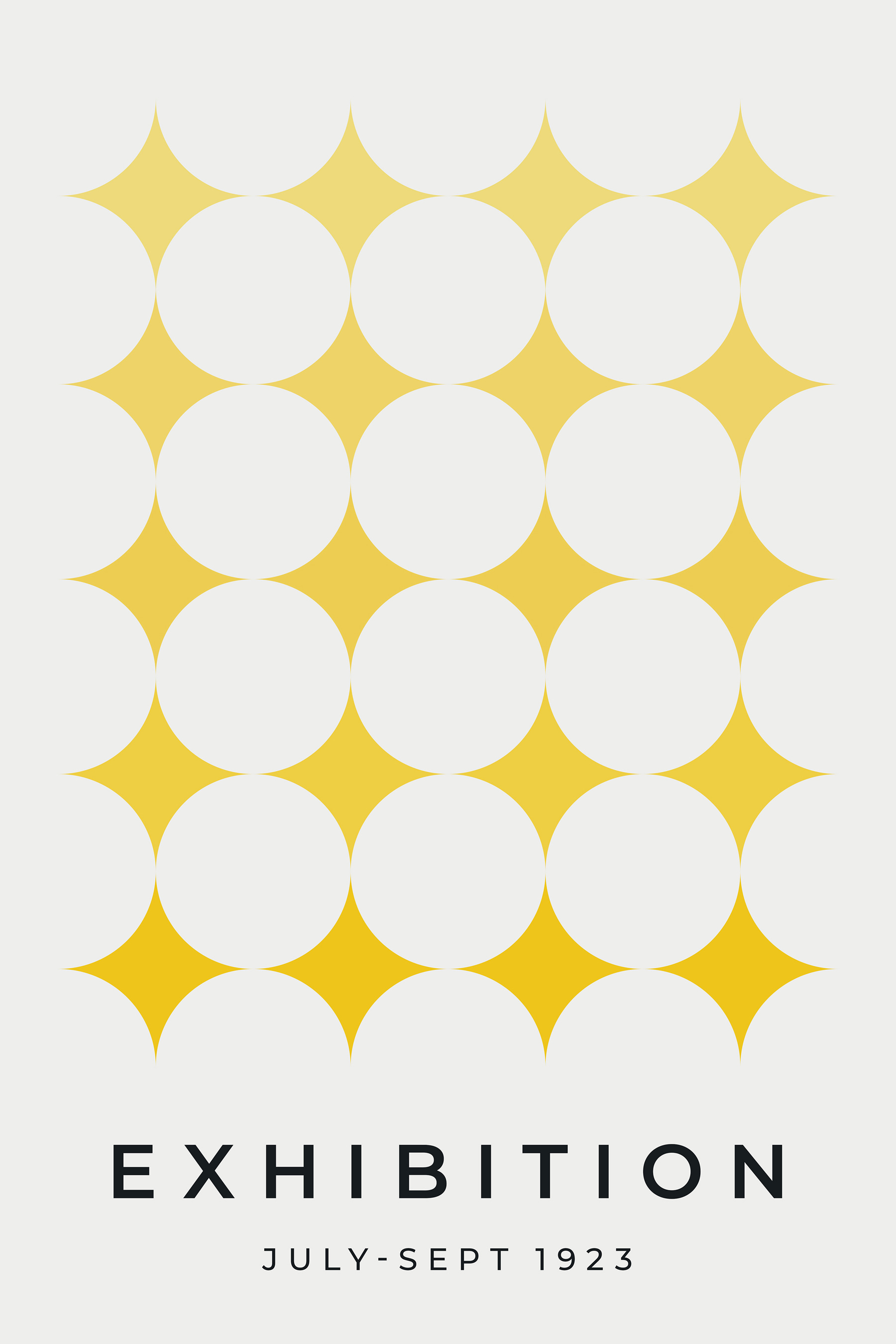 Group of white circles with yellow stars Group of white circles with yellow stars