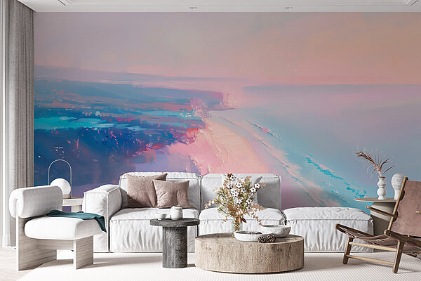 Playa con cielo rosa y azul Playa con cielo rosa y azul