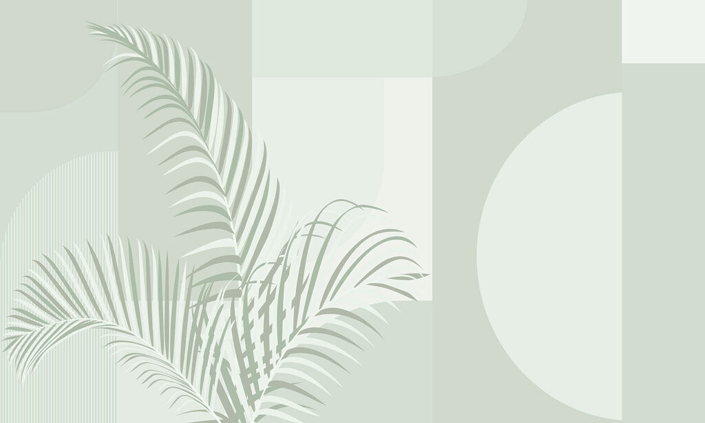 Elegantes hojas de palmera con tonos suaves Elegantes hojas de palmera con tonos suaves