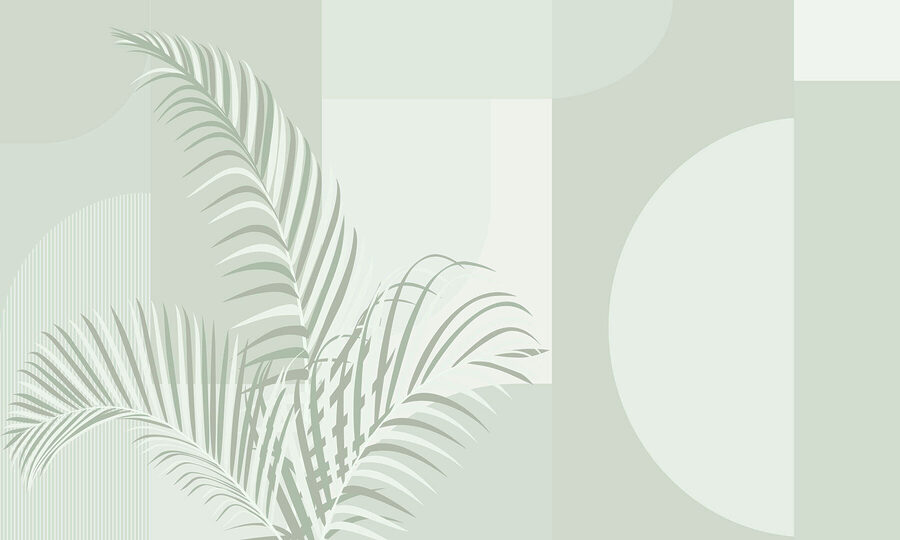Elegantes hojas de palmera con tonos suaves