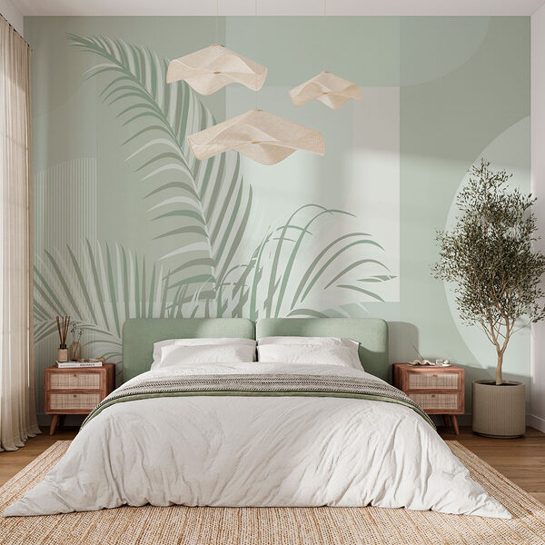 Elegantes hojas de palmera con tonos suaves Elegantes hojas de palmera con tonos suaves