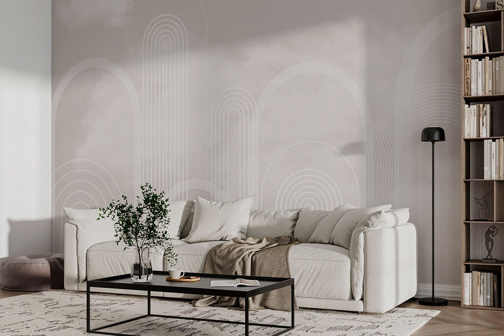 White lines on a gray background