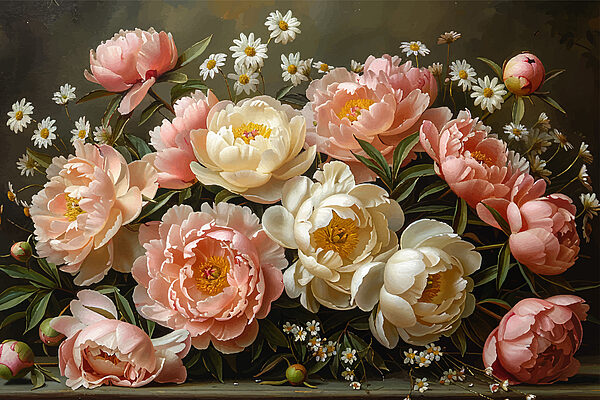 Ramo de flores rosas y blancas Ramo de flores rosas y blancas