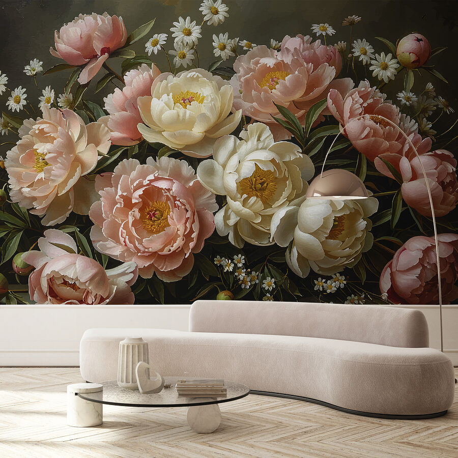 Ramo de flores rosas y blancas