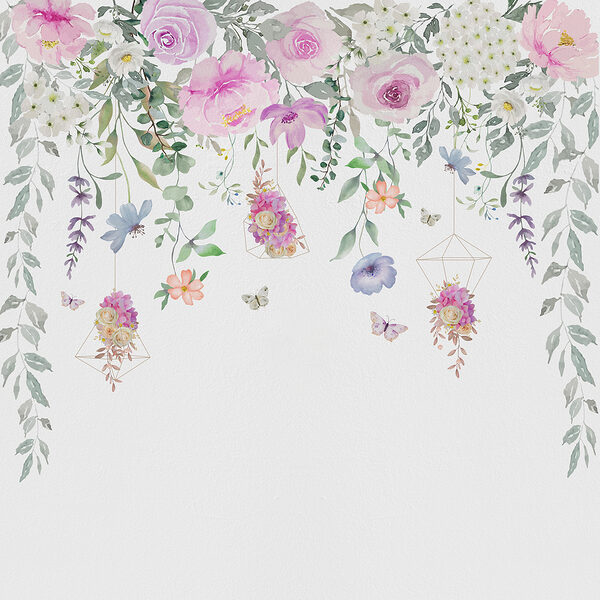 Pintura de flores y mariposas Pintura de flores y mariposas