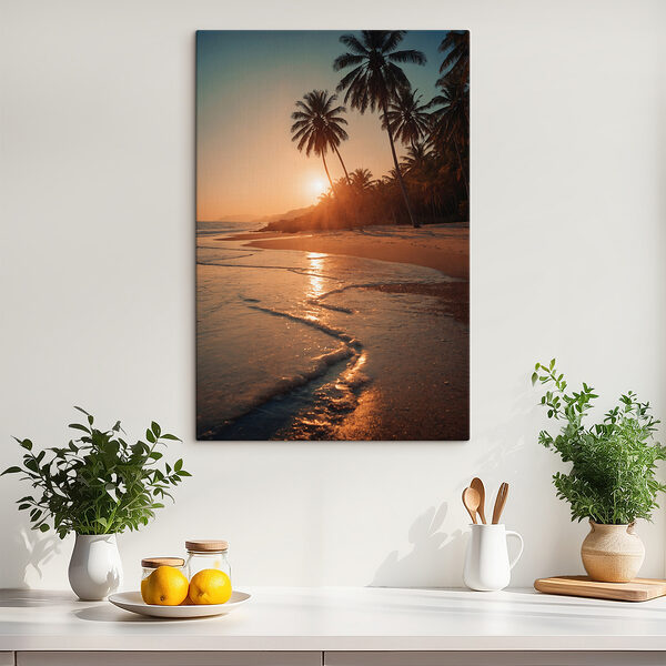Beach with palm trees and water Beach with palm trees and water