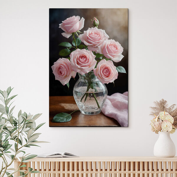 Vase of pink roses Vase of pink roses
