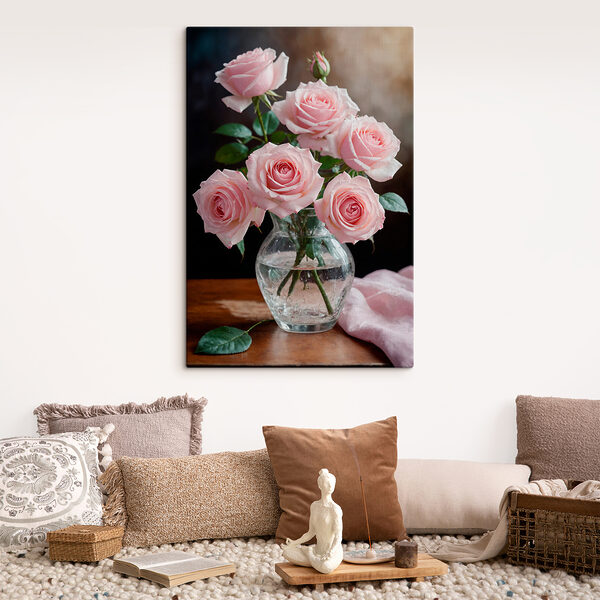 Vase of pink roses Vase of pink roses
