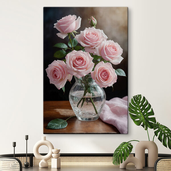 Vase of pink roses Vase of pink roses