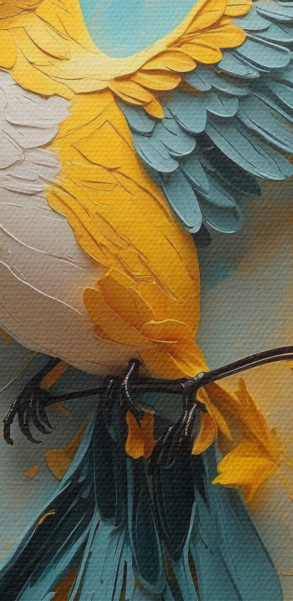 Bird on a branch with flowers Bird on a branch with flowers
