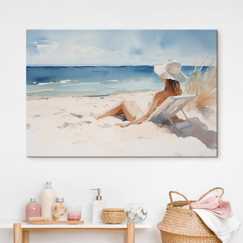 Woman sitting in a chair on a beach Woman sitting in a chair on a beach