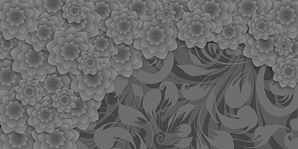 Diseño floral en gris y blanco Diseño floral en gris y blanco
