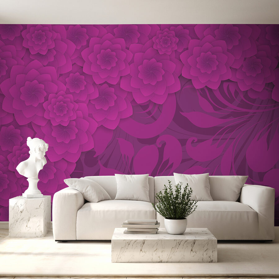 Fondo floral morado y rosa