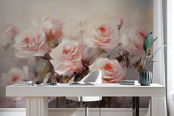 Pintura de rosas rosadas Pintura de rosas rosadas