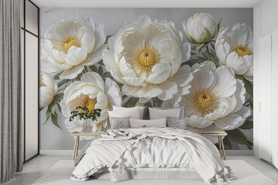 Fotomurales Grupo de flores blancas - Imagen 2