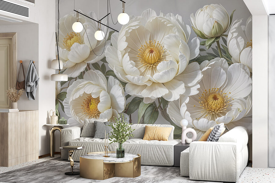 Fotomurales Grupo de flores blancas - Imagen 5