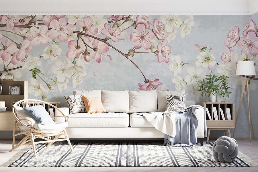 Ramo con flores blancas y rosas