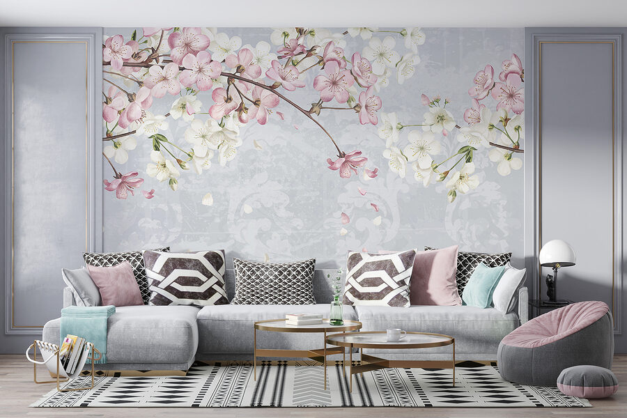 Ramo con flores blancas y rosas