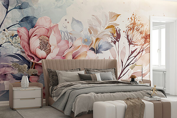 Painting of flowers and leaves Painting of flowers and leaves