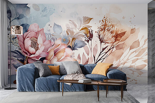 Painting of flowers and leaves Painting of flowers and leaves