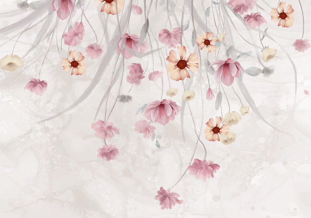 Pintura de flores sobre fondo blanco Pintura de flores sobre fondo blanco