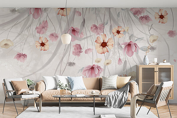 Pintura de flores sobre fondo blanco Pintura de flores sobre fondo blanco