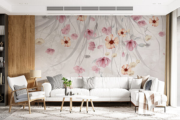 Pintura de flores sobre fondo blanco Pintura de flores sobre fondo blanco