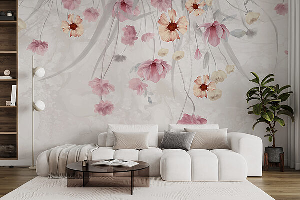 Pintura de flores sobre fondo blanco Pintura de flores sobre fondo blanco