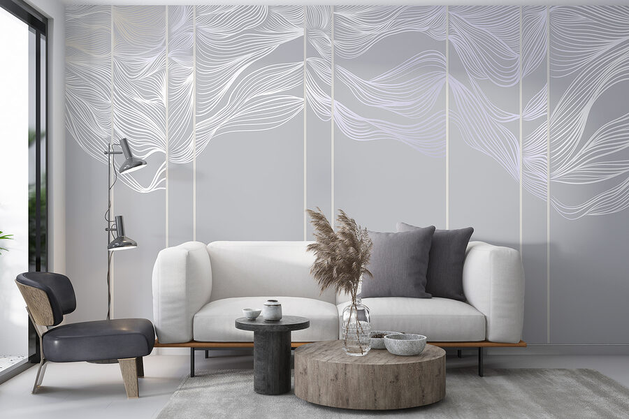 Arte lineal en blanco y morado