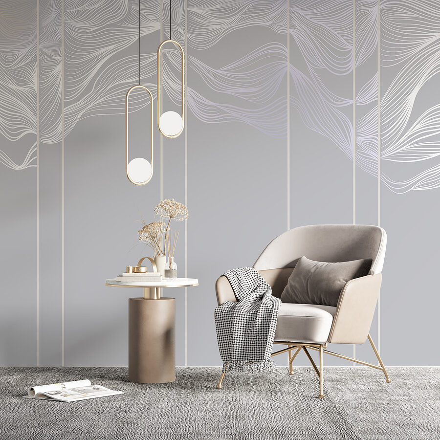 Arte lineal en blanco y morado