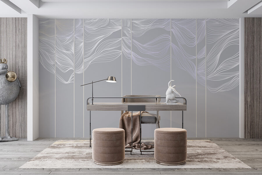 Arte lineal en blanco y morado