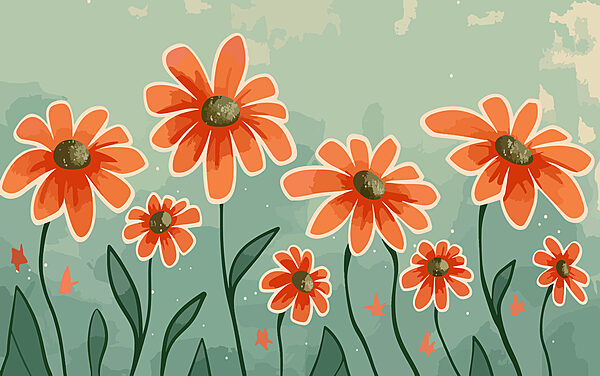 Grupo de flores naranjas Grupo de flores naranjas
