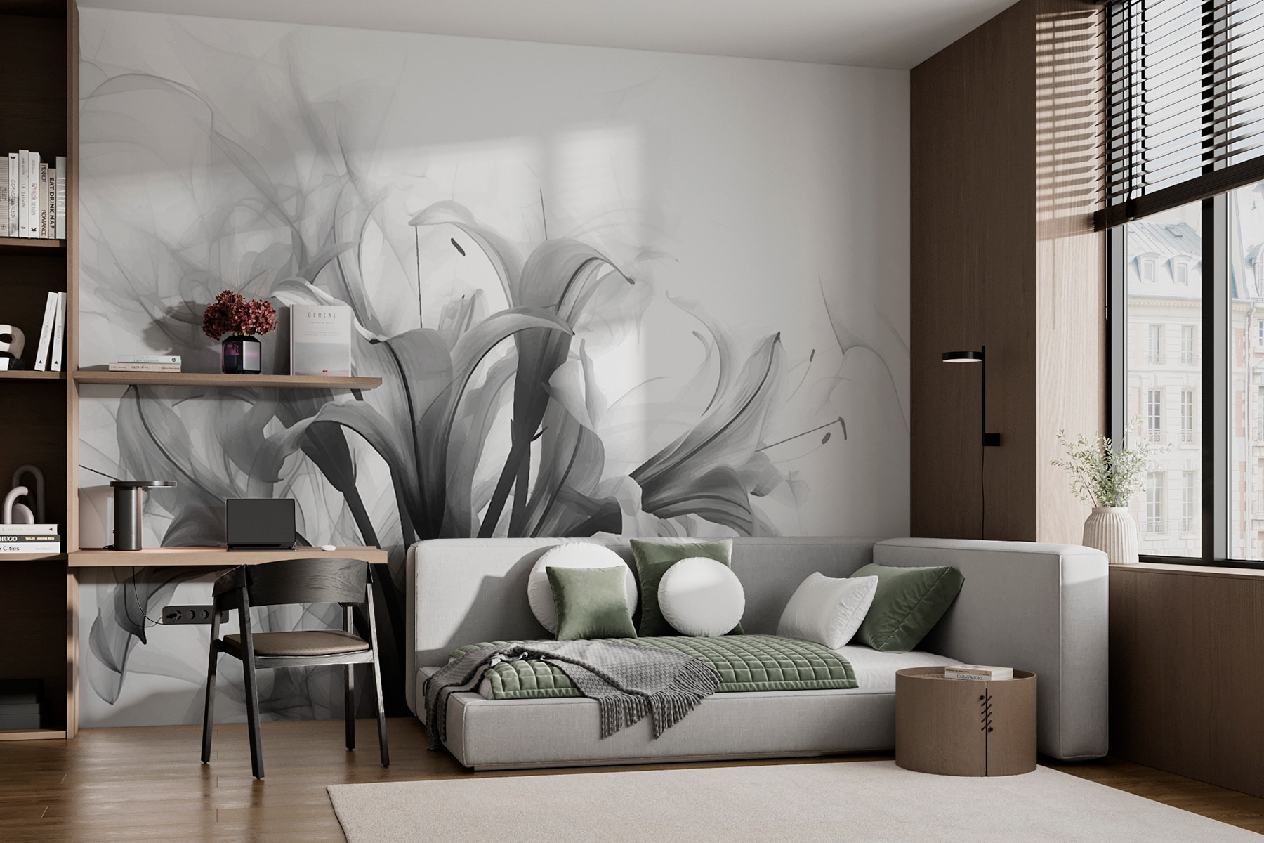 Black and white image of flowers Black and white image of flowers