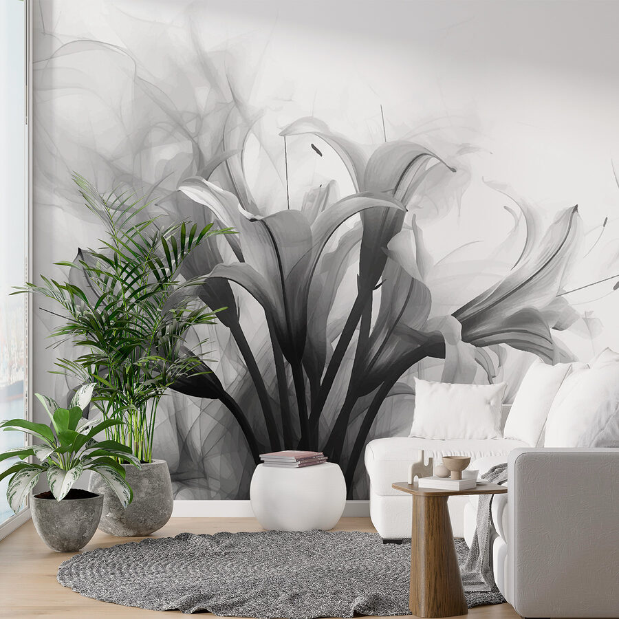 Imagen de flores en blanco y negro