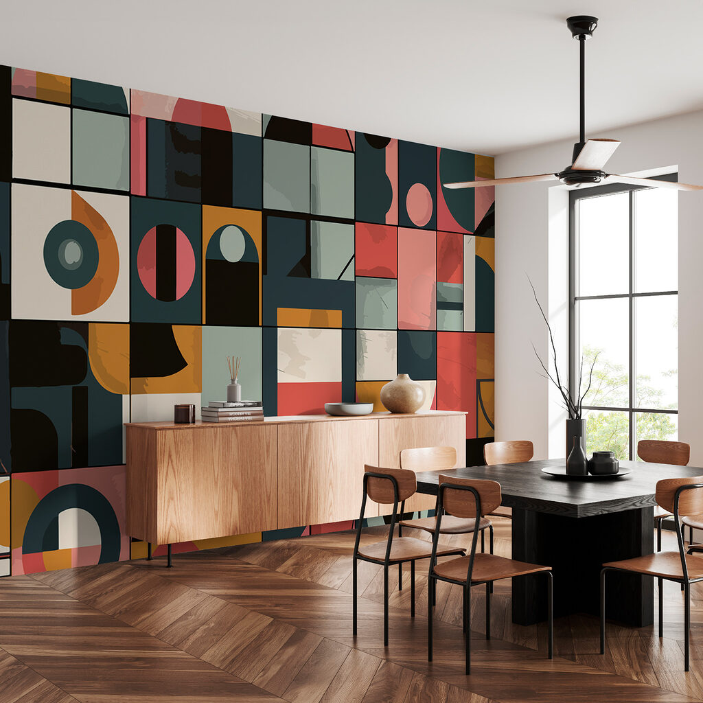 Colorful pattern with different shapes