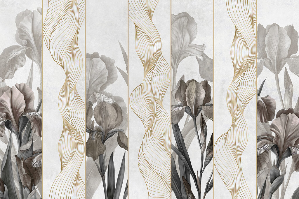 Olas elegantes y diseño floral Olas elegantes y diseño floral
